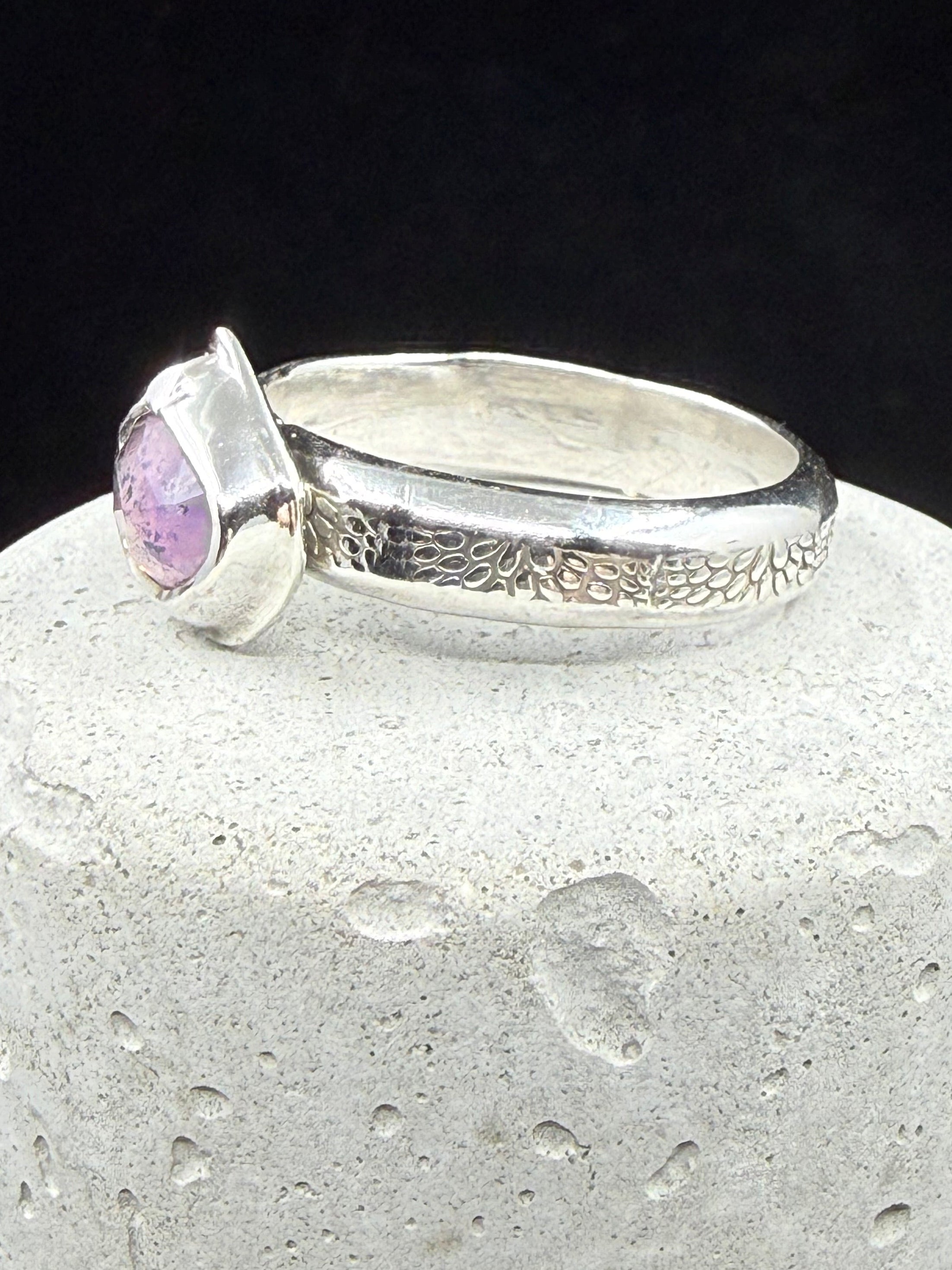 Calocera Fungi Pink Sapphire Ring