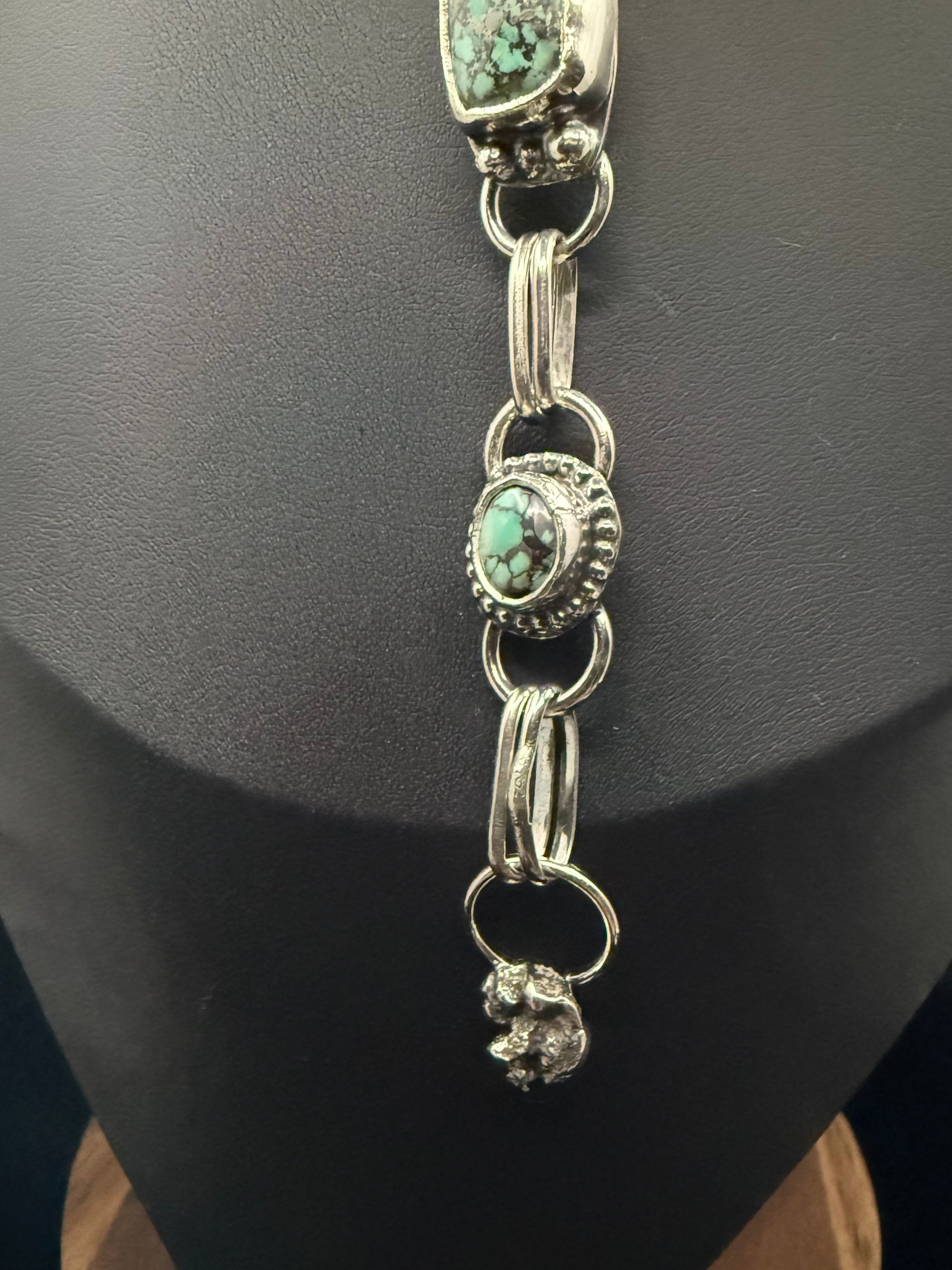 Turquoise Paperclip Lariat Necklace