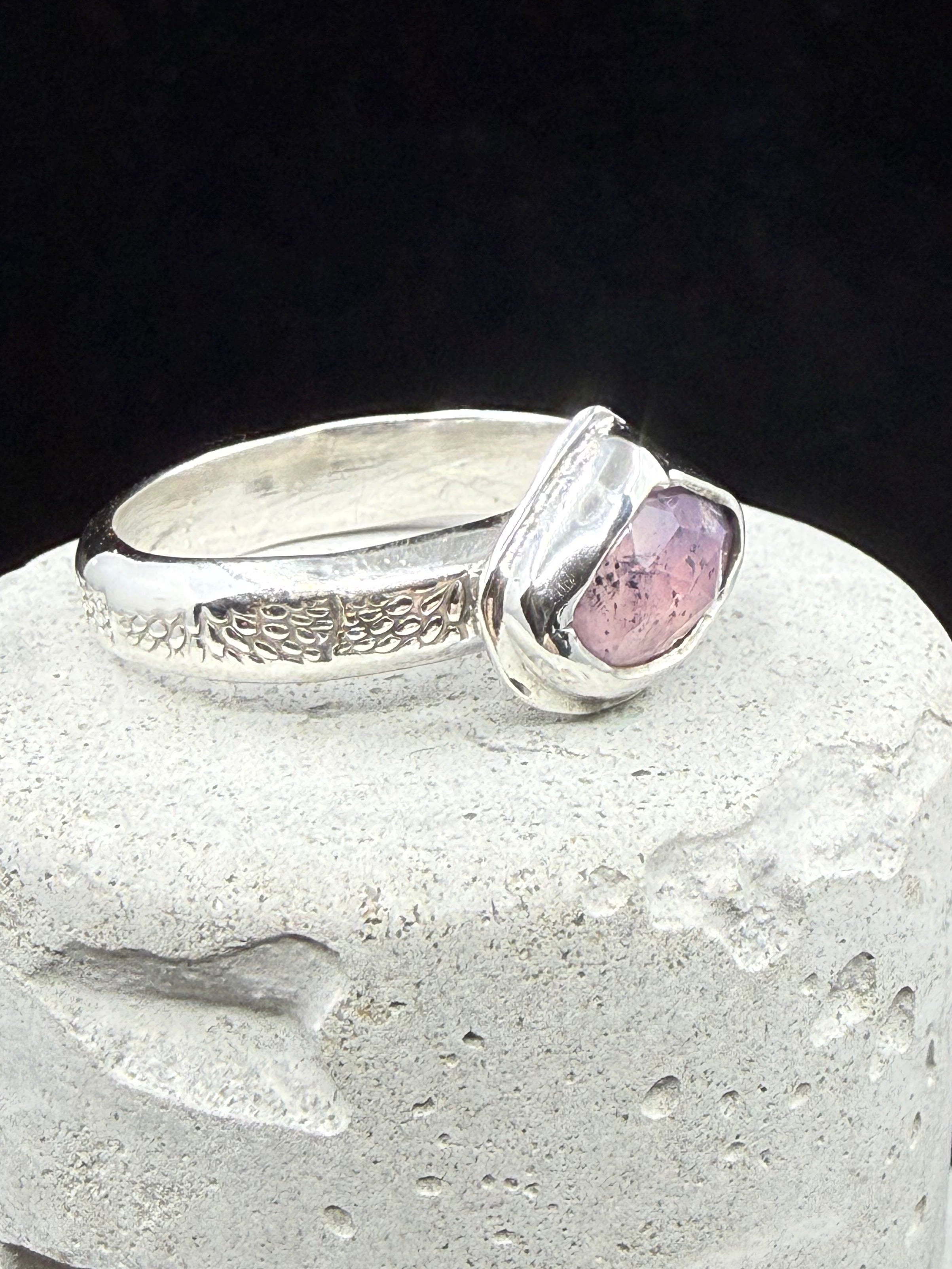 Calocera Fungi Pink Sapphire Ring