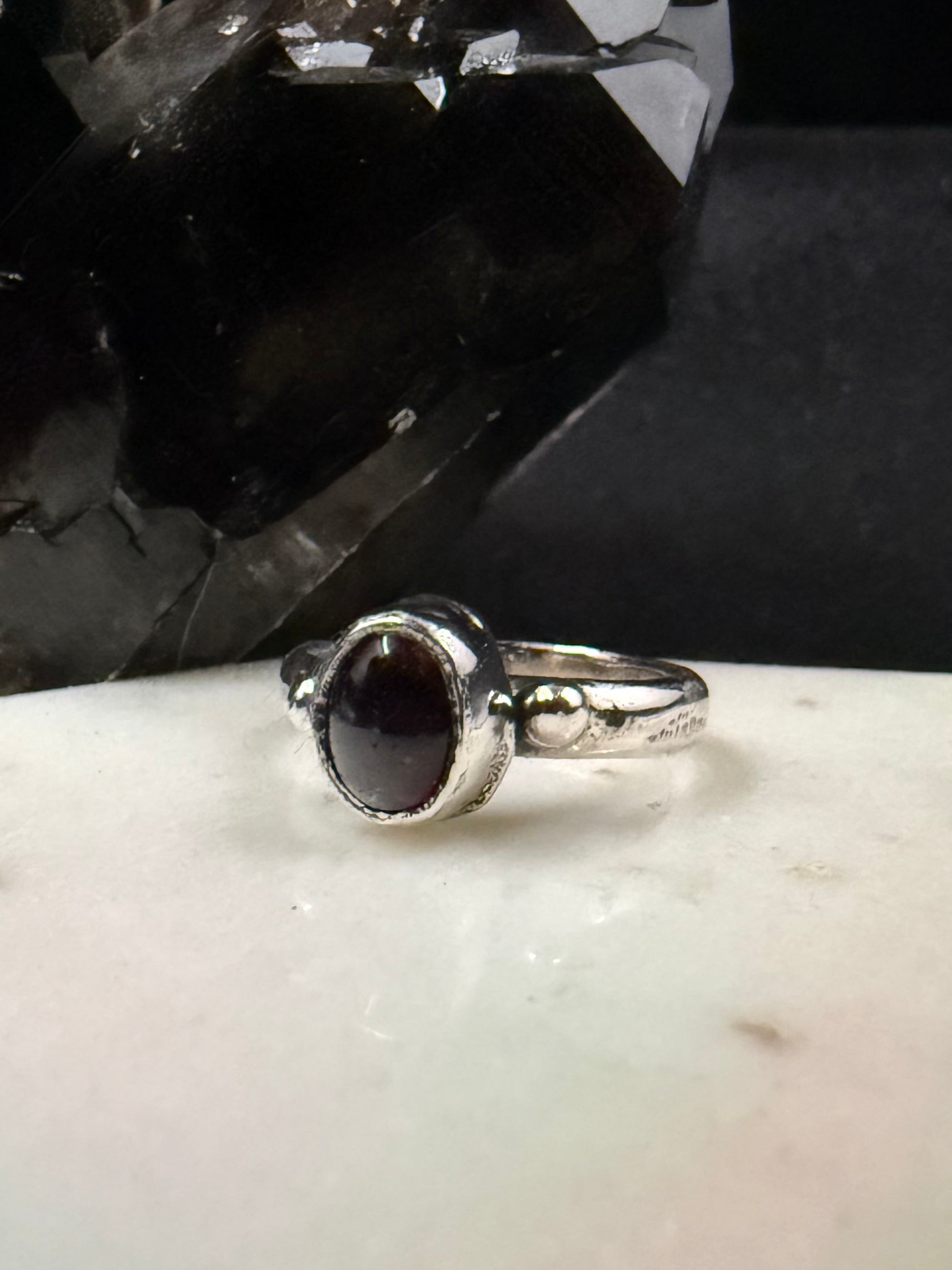 Aries Season Garnet Ring