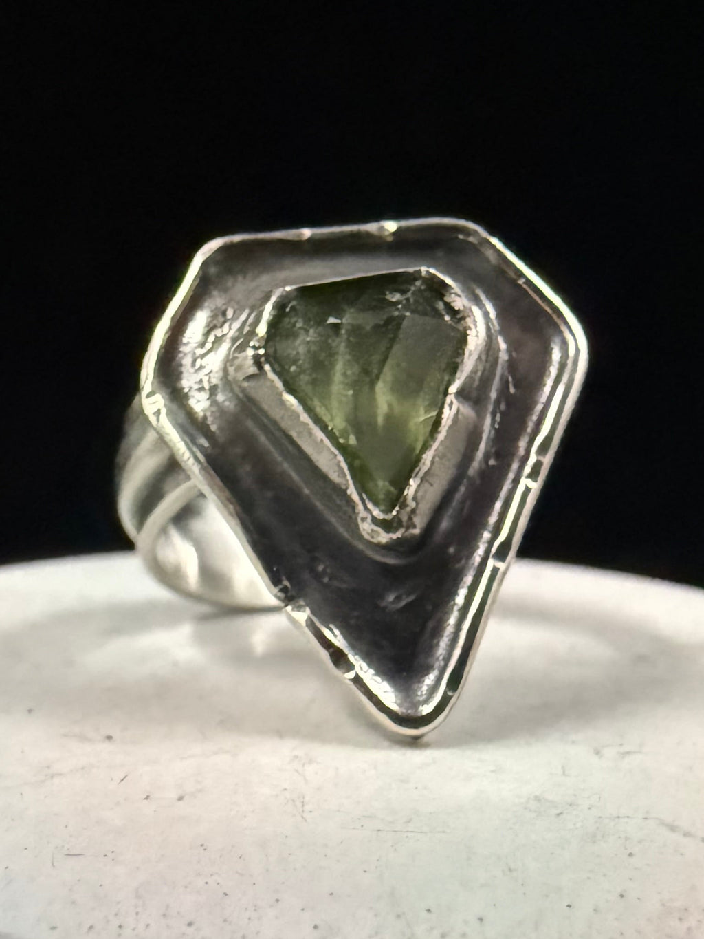 Peridot Shield Ring