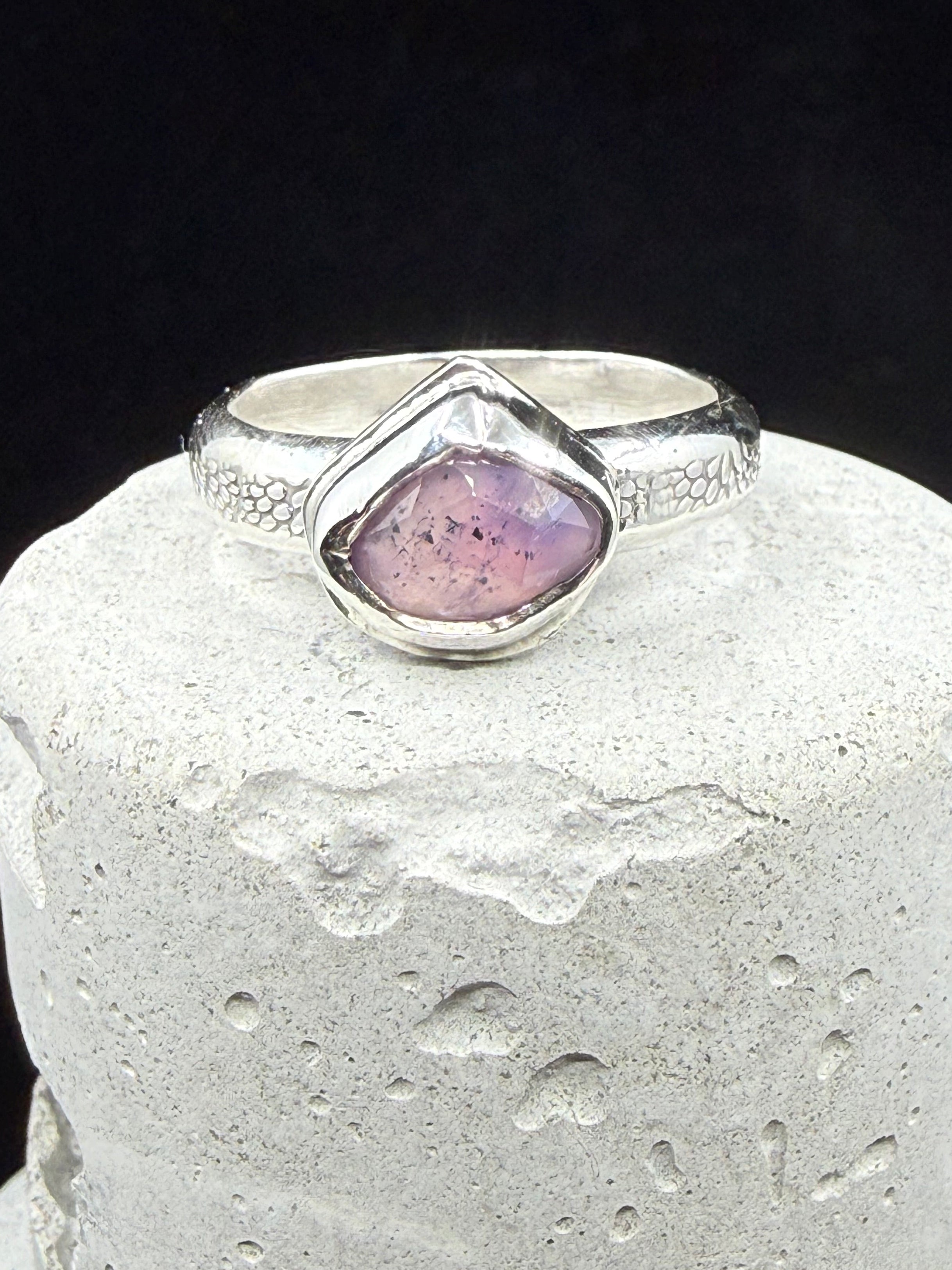 Calocera Fungi Pink Sapphire Ring