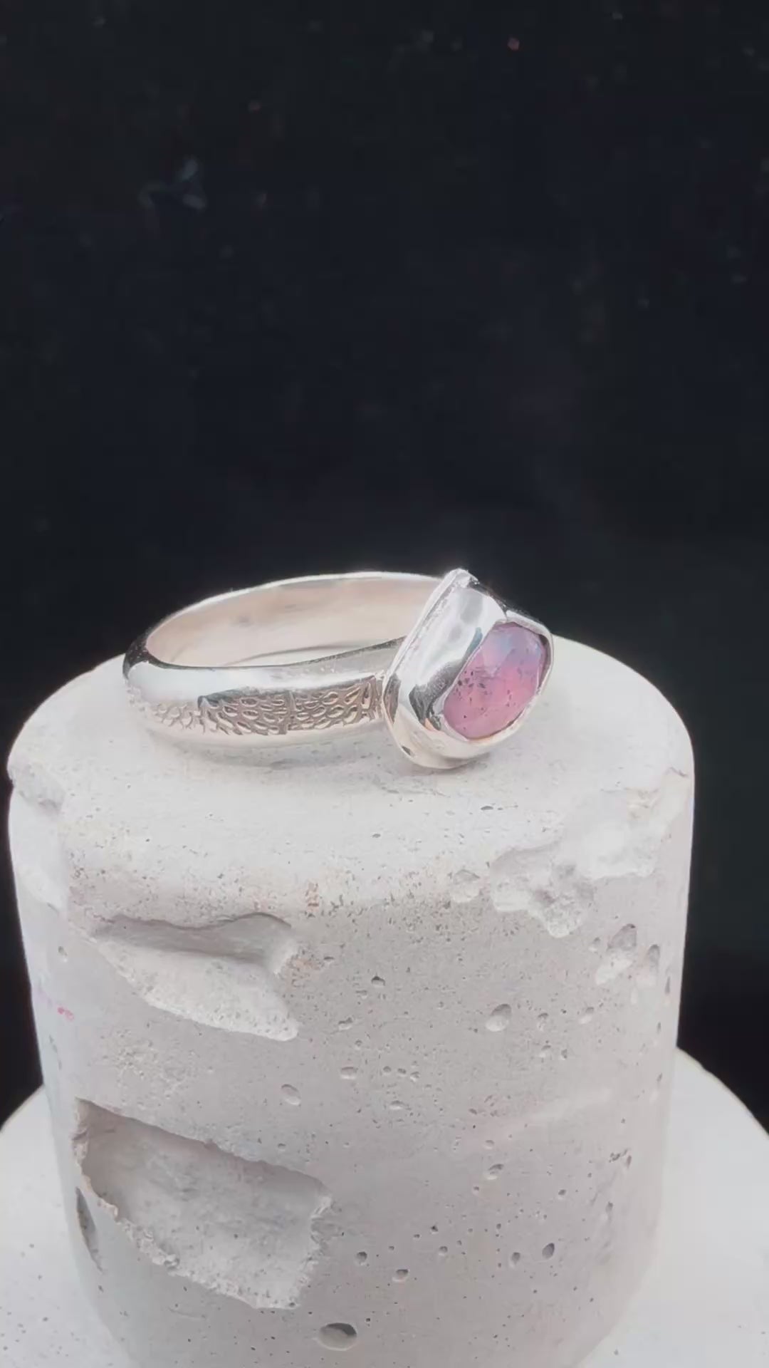 Calocera Fungi Pink Sapphire Ring
